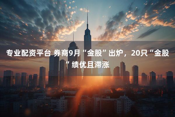 专业配资平台 券商9月“金股”出炉，20只“金股”绩优且滞涨