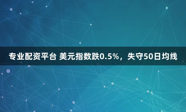 专业配资平台 美元指数跌0.5%，失守50日均线